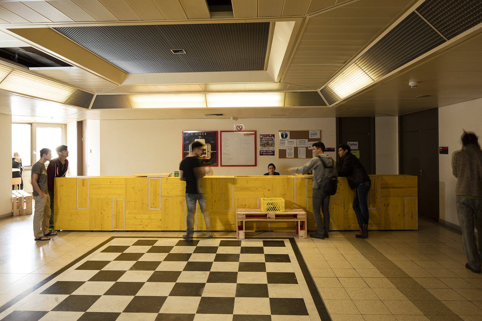 Caritas info desk by EOOS at Haus Erdberg